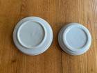 2 Antique White Ironstone Porcelain Butter Pats Unmarked Cottage