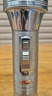Vintage 70s 80s Chrome Ribbed Flashlight Afc Metal Morse Code Signal Button 7 5 