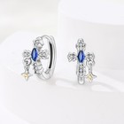 Kunsir 925 Sterling Silver Cross Hoop Earrings  star Charm Women Men Earrings