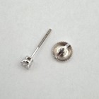 18k White Gold Single 0 13ct Round Natural Diamond Screwback Stud Earring W Back