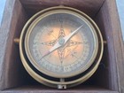 Stanley London 1941 Brass Gimbal Compass Wood Box Vintage Collectible Nautical