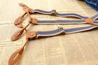 Mens Unisex Blue Striped Adjustable Six Button Holes Suspenders Braces Bdxj2533 