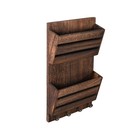 Mail Organizer Wall Mount With Key Hooks  2-slot Wood Mail And Key Holder  Wa   