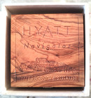 Vintage A  Klein Compass Olive Wood Jerusalem Israel Hyatt Regency Engraved