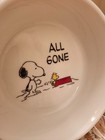 Peanuts Snoopy   all Gone  Collectors Pet Bowl Woodstock Htf Dog Cat Stoneware