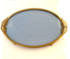 Antique Oval Perfume Tray With Elegant Handles