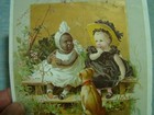 1890s Mclaughlin  Coffee Trade Card Victorian Fancy Toddlers One Black   1 White