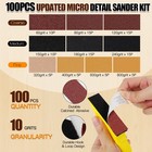 Giwiemi 100pcs Micro Detail Sander Kit  3-in-1 1 18 X 3 54 Inches  Gray