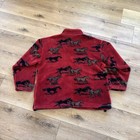 Horse Print Fleece Jacket Womens M Full Zip Sherpa Deep Pile Boxy 90s Vintage