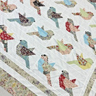 Handmade Colorful Birds Cotton Fabric Queen Size Patchwork Quilt Top topper