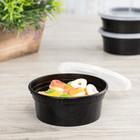 Karat 8 Oz Black Pp Injection Molded Round Deli Containers With Lids - 240 Sets