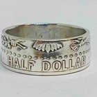 Coin Ring Handcrafted  From 1964 Silver Kennedy Jfk  Us Half Dollar Sizes  7-14