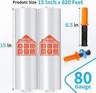 Stretch Film  80 Gauge  15 Inch X 820 Feet Shrink Wrap For Pallet Wrap  Industri