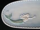 Glasslands Road Mermaid Ceramic Dish Rhinestone Accents  10  X 5  Nautical Ocean