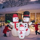 Christmas Inflatable Snowman Family Decorations Blow Up - 7ft Giant White 