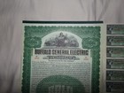 1909 Buffalo General Electric Co  Specimen  1000 Bond Certificate Abnco 