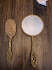 Hollywood Regency   Art Deco Style Ormolu Filigree Vanity Dresser Set  Likely   