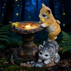 Solar-powered Cat Statue Garden Lantern   Outdoor Decor Art Piece