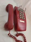 Vintage Itt Cortelco Wall Telephone Red Push Touch Button Corded