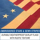 Burlap Betsy Ross 3x5ft Embroidered Flag American Colonial Betsy Ross Flag