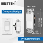 10 Pack Single Pole Decorator Light Switch With Wallplate  15a 120 277v  Rocker