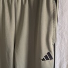 Adidas Mens Gray Track Pants M Polyester Knit Drawstring Elastic Waist Tapered