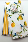 4 Pc Lemon Pattern  2 Kitchen Towels  Pot Holder   Oven Mitt Set