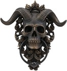 Baphomet Horned God Skull Hanging Door Knocker With Built In Striker Plate