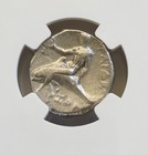 Calabria Taras Horseman Didrachm Ngc Au Ancient Silver Coin