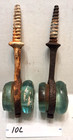 Old Original Aqua Glass Lightning Rod Weathervane Insulators W  Brackets X 3  10