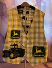 Vintage John Deere Reversible Adult Vest Size Large With Tractor Print