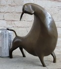 Solid Bronze Sculpture Of A Bull Hot Cast Abstract Art Deco Figurine Figure Deco