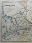 1876 Great Lakes Canada Large Hand Coloured Original Antique Map By Johnston