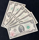 Rare Uncirculated Sequential 1976  2 Dollar Bill First Day Issue Stamped Serial