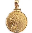 Gold Coin Pendant   Indian Head Eagle Gold Coin Set In 14k Gold Screw Top Frame