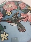 Vtg Stained Glass Flowers Hummingbird Suncatcher Joan Baker