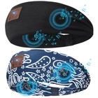 2-pack Sleeping Headphones Bluetooth Headband  Pattern-black  Light Blue
