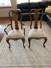 Vintage Dining Chairs Set Of 2 Queen Anne Style Dark Cherry Furniture Ex Cond