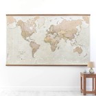 Giant World Map     Antique Style Mega-map Of The World - Laminated - 46 X 80-2   