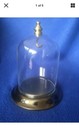 Glass Display Dome With Center Hook  2 Different Metal Finishes