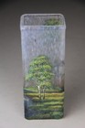 Antique Signed Lamartine French Cameo Enamel Art Glass Landscape Sceinc Vase Le