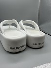 Balenciaga Rise Platform Thong Sandals Leather Slip-on White Eu 38