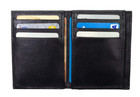 Black Mens Genuine Leather Bifold Id Credit Card Holder With Rfid Blocking