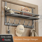 Metal Over The Door 6 Hooks Coat Towel Clothe Bag Hanger Rack Bathroom Organizer