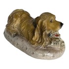 Dog Mate Reading Puppy Cocker Spaniel Figurine Books Scholar Dog Resin Statue 4 