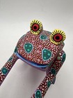 Hand Painted Carved Oaxacan Mexican Folk Art Frog Signed Ramirez Pedyo 
