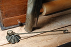 Vintage Primitive Rustic Heart Tin Punch Match Stick Holder With Candle Snuffer