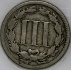 1865-p Three Cent Piece  Copper nickel  Nice Coin Over 100 Years Old  sn01 