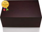 Wooden Storage Box For Home - Large Wood Keepsake Box With Lid - Dark Brown Wood