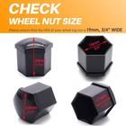 20pcs Lug Nut Covers - Black 19 Mm Inner Hex Plastic Wheel Bolt Dust Caps Aut